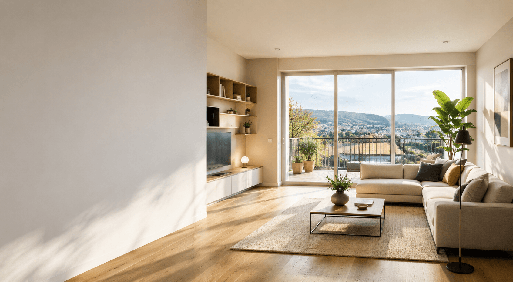 Interno residenziale elegante e luminoso